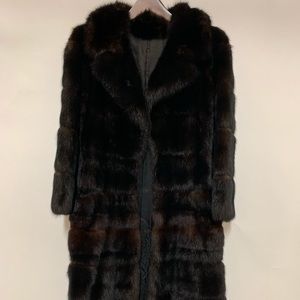 Full length Mink coat. Dark brown